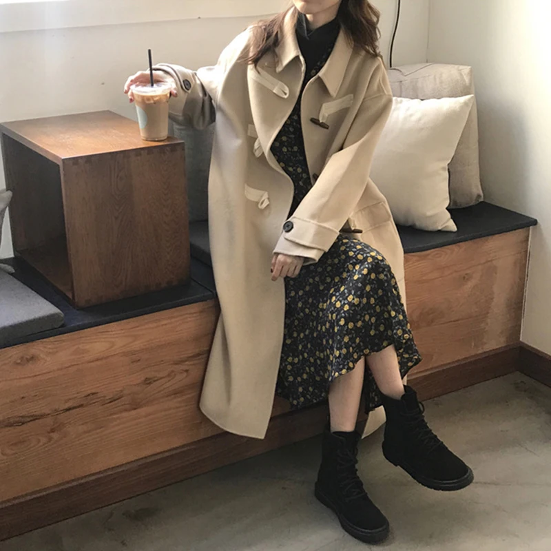 

Новое зимнее женское Шерстяное Пальто, модная однобортная утепленная куртка, Женские клетчатые Длинные костюмы, женский шерстяной Блейзер,...