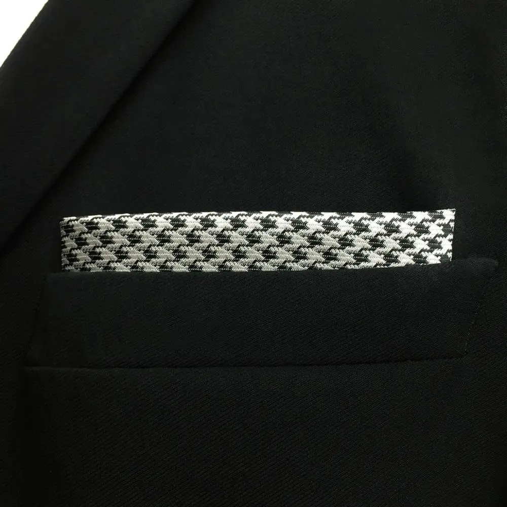 JH20 клетчатый узор белый черный Hanky Acceossories мужской Карманный квадратный Модный