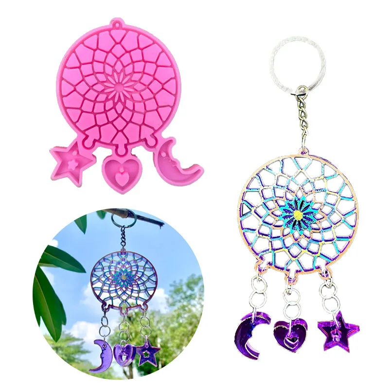 

Dream Catcher Pendant Mould Epoxy Resin Mold Keychain Pendant Silicone Mold Earrings Mold DIY Crafts Jewelry Casting