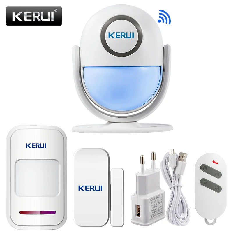 WIFI WP7 kit3 KERUI 120dB Домашняя безопасность PIR сигнализация движения дверной звонок охранный Датчик Детектор Добро пожаловать дверной звонок хост wifi сигнализация - Color: WIFI WP7 kit3