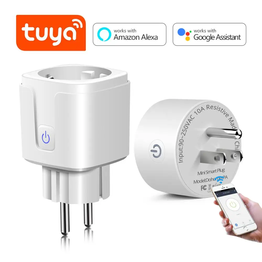 Штепсельная Вилка европейского стандарта США адаптер Tuya / Smart life 16A 10A розетка для