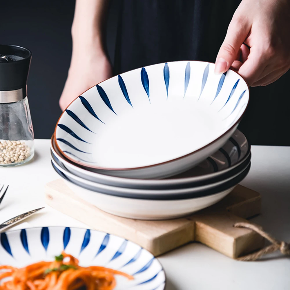 Новая японская керамическая круглая тарелка 8 дюймов 1 шт. для завтрака паста