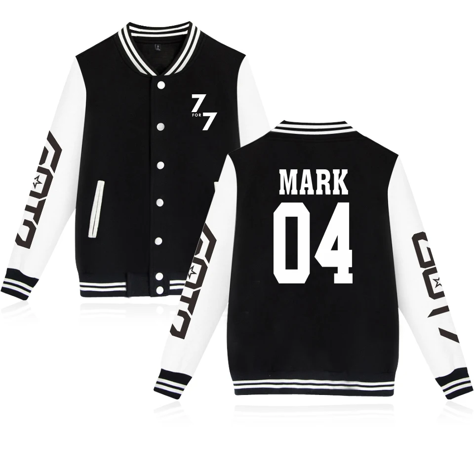 

LUCKYFRIDAYF GOT7 7for7 kpop printed Baseball Jacket men women Hoodies Sweatshirts casual Long Sleeve unisex Jackets coats tops