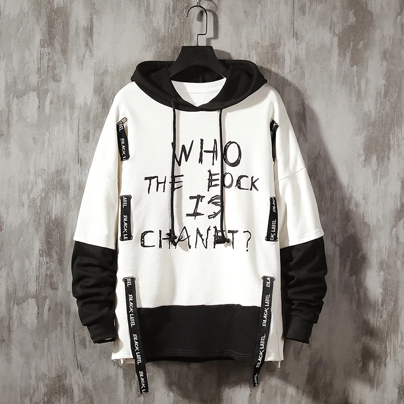 

oversized hoodie sweatshirt couple clothes japanese streetwear Hip Hop lounge wear Loose men fashion 2020 print stitching top