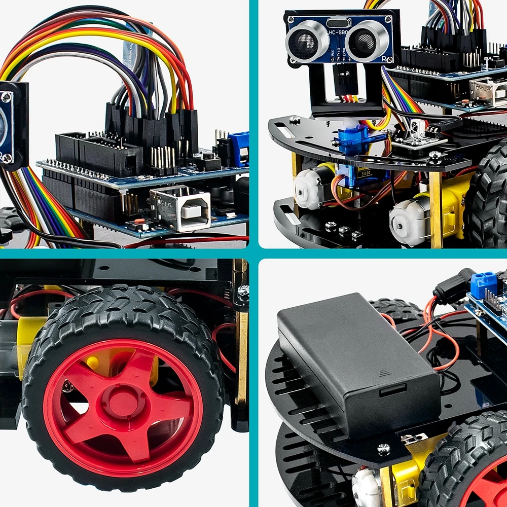 4WD Smart Robot Car Kit with Tutorial for UNO R3 Project Arduino Support Bluetooth Connection APP Control | Электронные