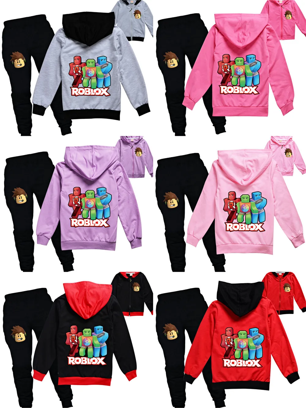 

Robloxing Neutral Kid Coat Pants Set Hoodies Trousers Suit Teen Girls Autumn Long Sleeve Sweatshirt Tops Boy tshirts Clothes Set