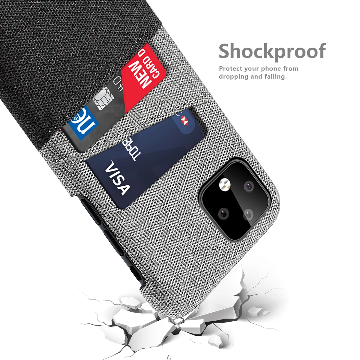 Чехол для карт Google Pixel 4 XL тонкий жесткий защитный чехол бумажник из матовой ткани