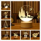 Рождественские украшения для дома, лось, елка, Рождество, 3D акриловый USB Ночной светильник, рождественские подарки, Рождество 2022, новый год, домашний декор, гирлянда