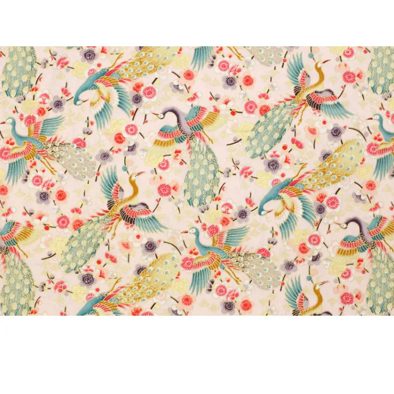 Ткань в японском стиле Павлин Сакура скатерть для одежды сделай сам ткань