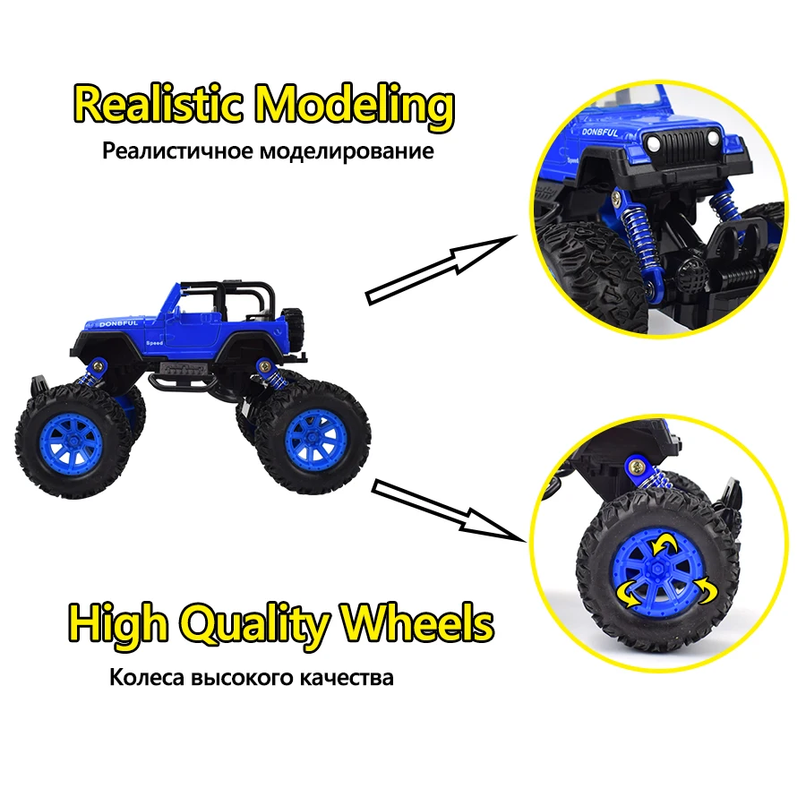 Alloy Diecast Climbing Off Road Car Toys for Children Jeeps Wrangler Vehicles Desert Buggy Inertial Model Toy Gifts Boys | Игрушки и