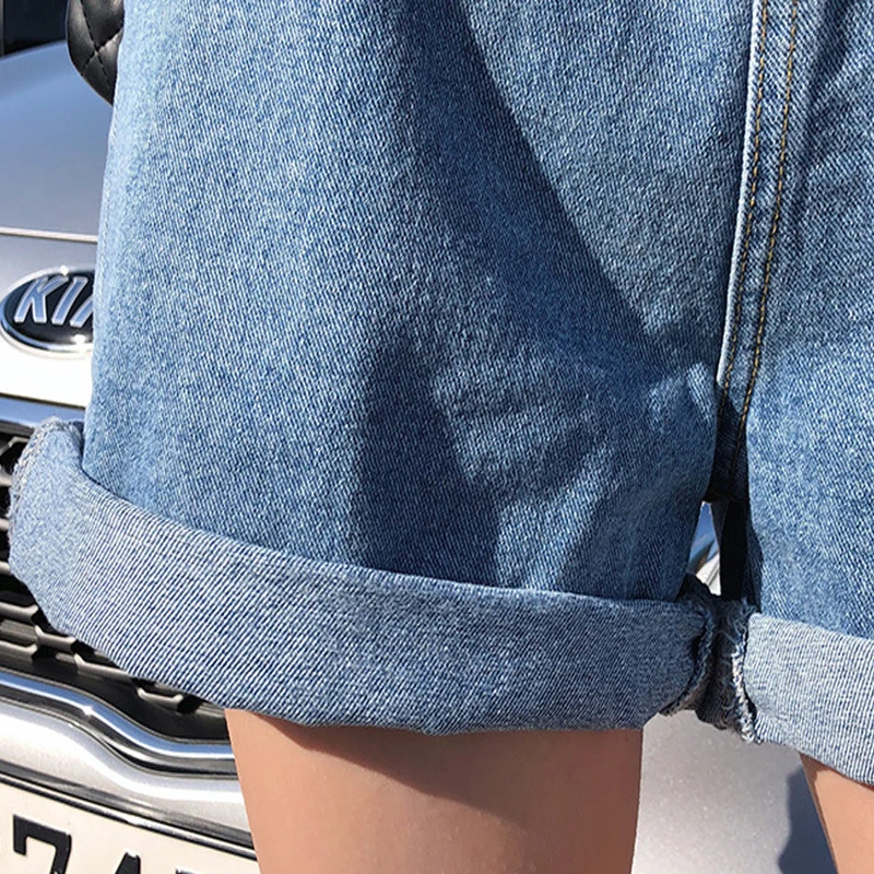 

Summer Casual Women Denim Short Trousers High Waist Short Wide Leg Pants for Female Loose Short Ladies Jeans Pants with Buttons