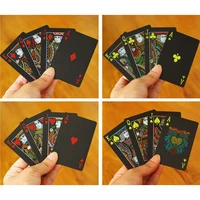 black pvc poker waterproof plastic playing cards party board game scrub poker
