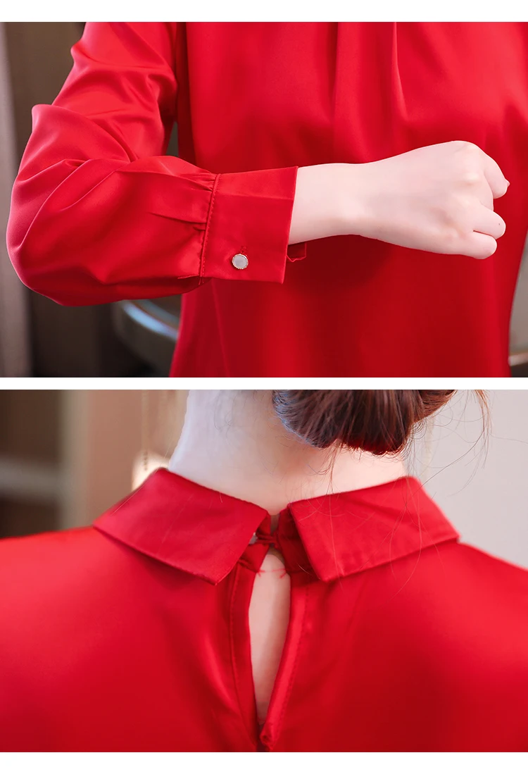 

Long Sleeve Beading Turn Down Collar Office Blouse Shirt Blouse Women Blusas Mujer De Moda 2021 Beading Chiffon Blouse Blusa E09