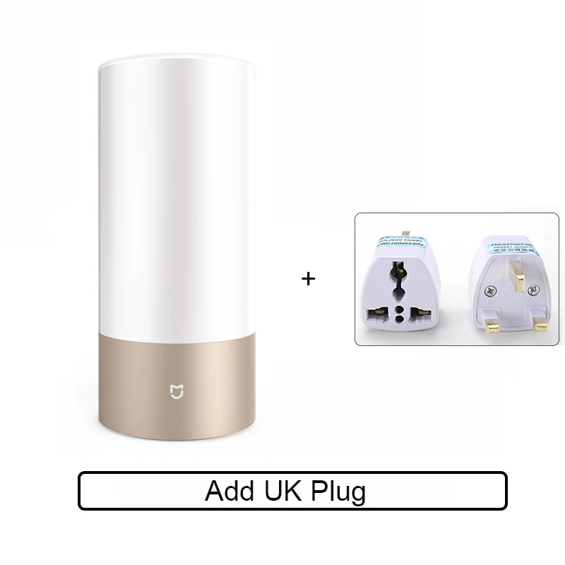 Add UK Plug Xiaomi Mijia прикроватная лампа mijia прикроватная лампа светильник кровать светильник Романтический помощь во сне bluetooth подключение Wi-Fi мягкий светодиодный ночной Светильник - Цвет: Add UK Plug