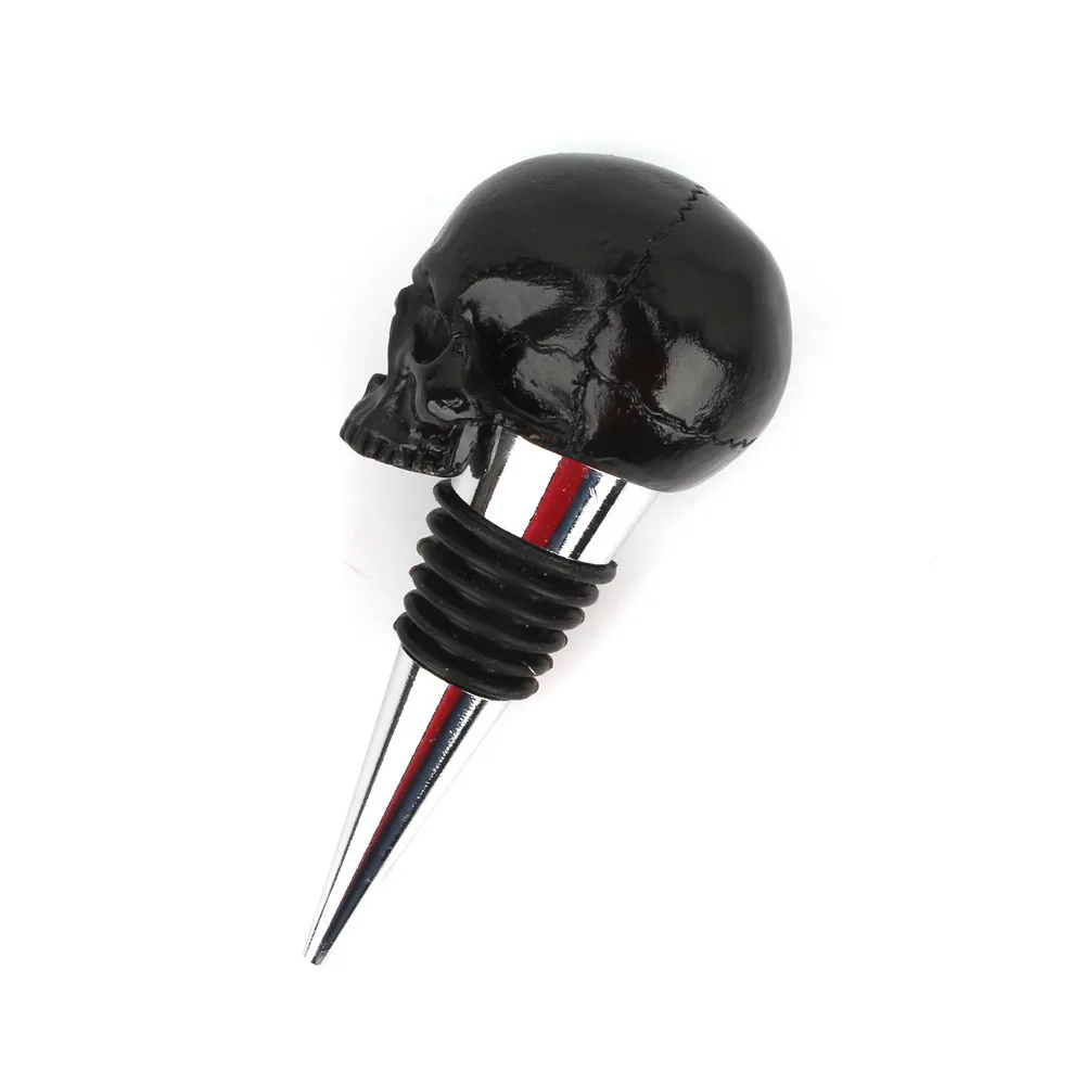 

Wine Stopper Skull Head Ghost Head Glass Wine Bottle Stopper Stereo Black Creative Home Dining Kitchen Bar Tools