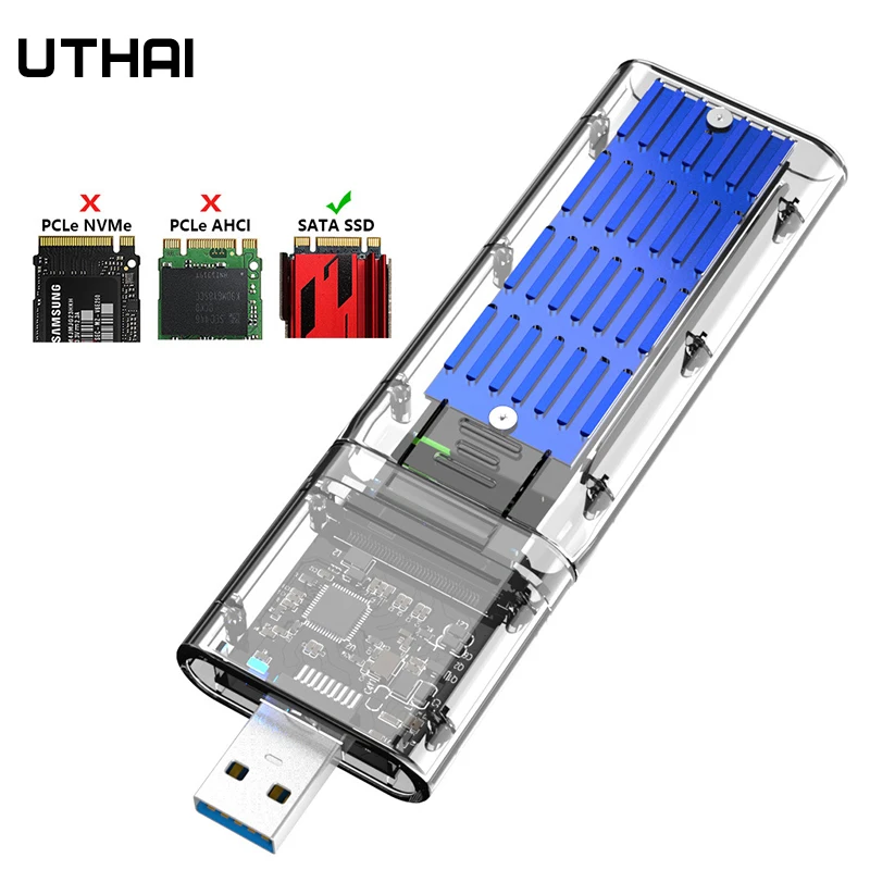 UTHAI M2 SSD чехол SATA шасси M.2 к USB 3 0 адаптер для PCIE NGFF M / B Ключ диск коробка чехол|Корпус