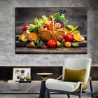 Современная Настенная Картина на холсте для кухни, столовой, фруктов и корзины, плакаты и принты, Настенная картина для кухни и комнаты