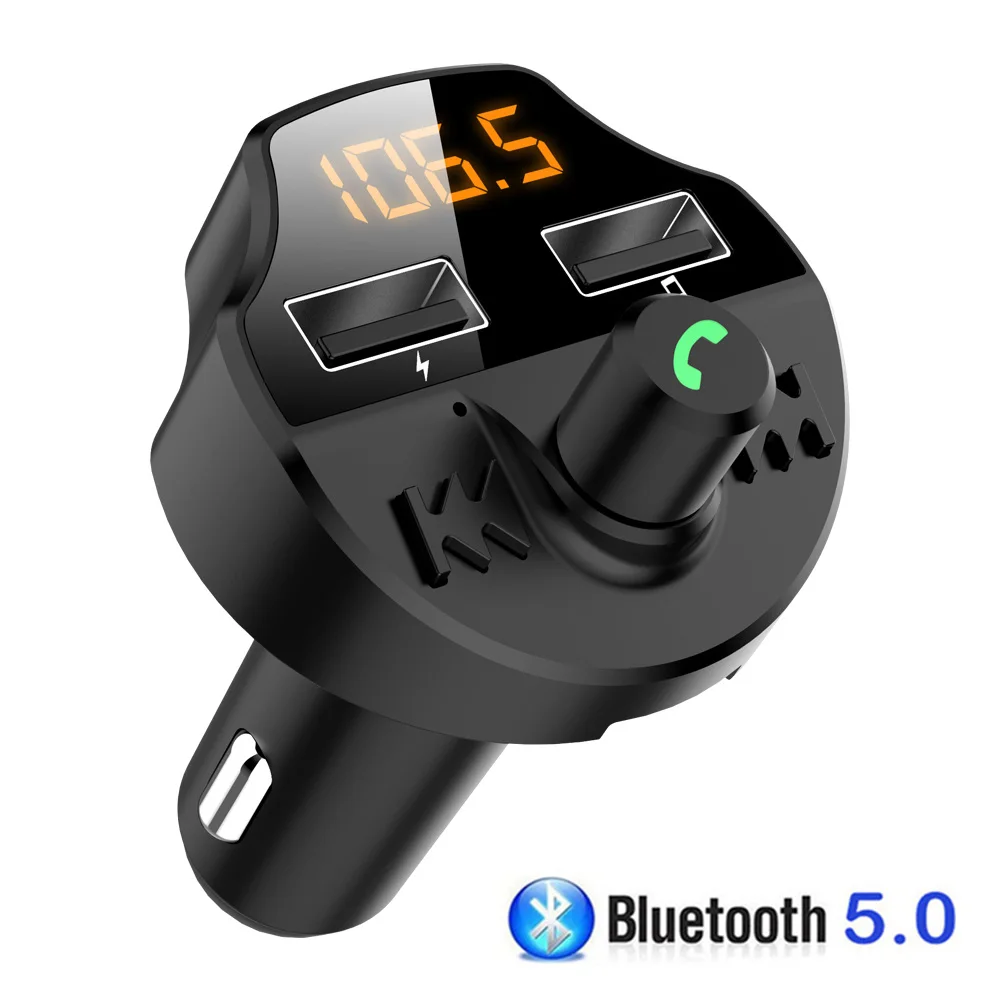FM трансмиттер автомобильный с поддержкой Bluetooth 5 0 и двумя USB