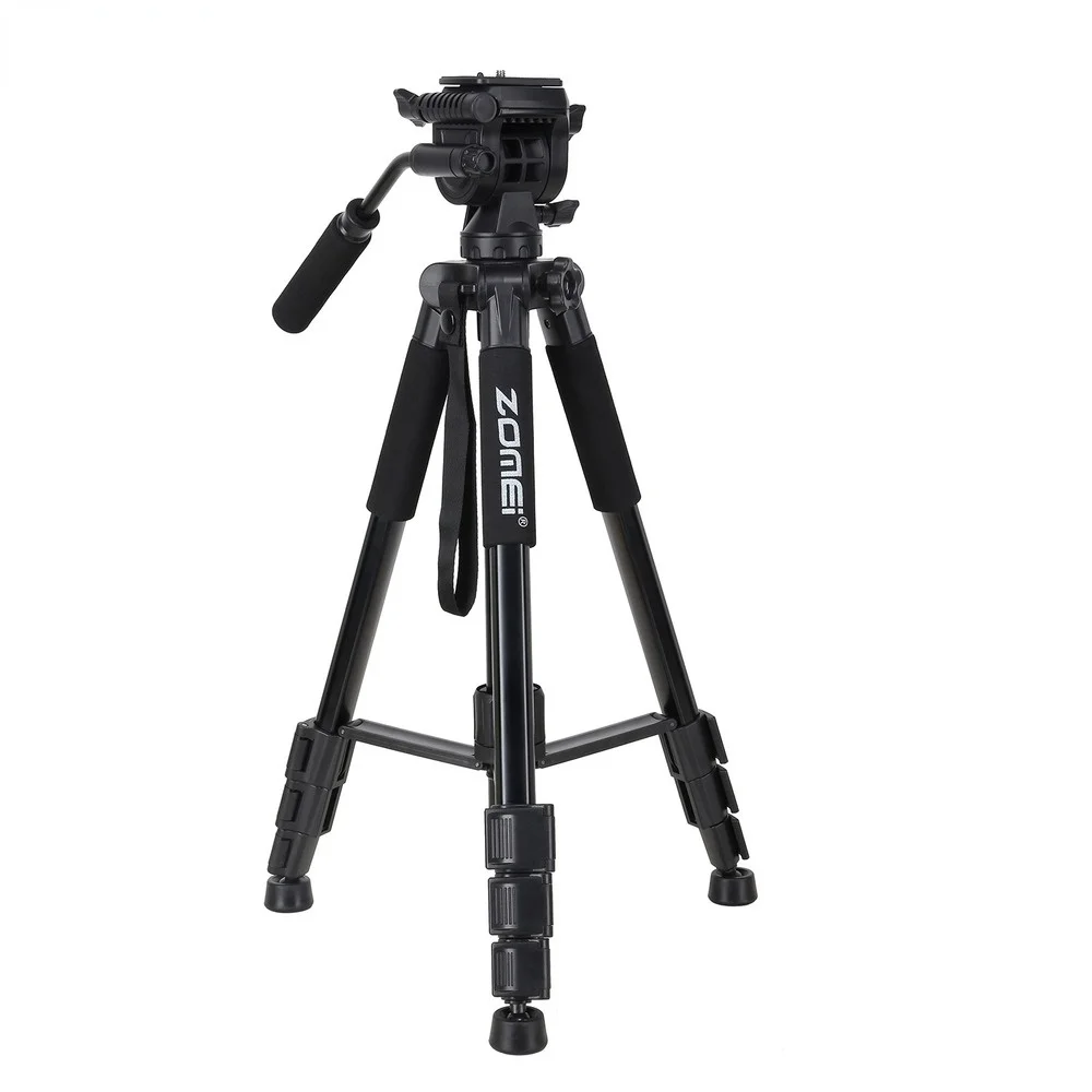 

ZOMEI Q310 Aluminum Alloy Camera Video Tripod 4-Section Extendable Tripod Monopod Damping Head for DSLR Cameras Load 10kg