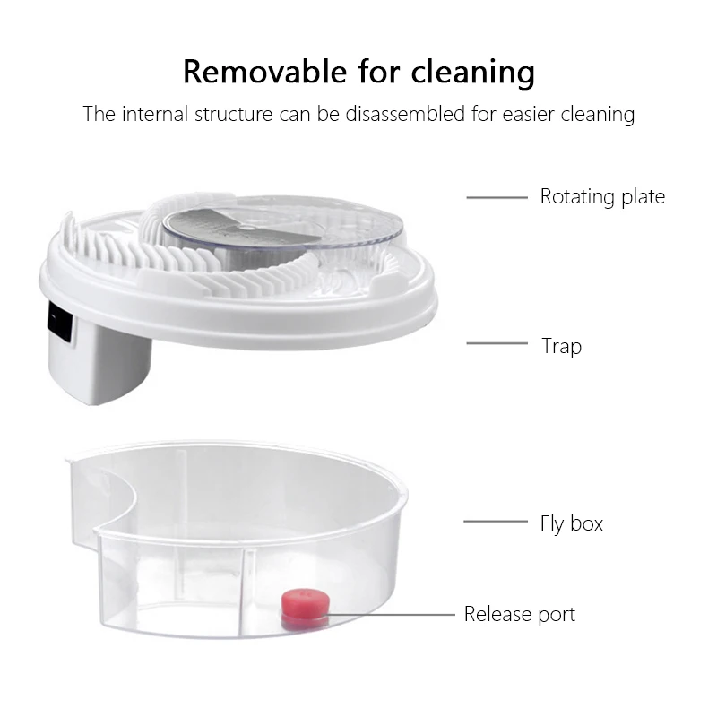 Trampa de moscas el&eacute;ctrica para el hogar, atrapamoscas autom&aacute;tico efectivo, Control de artefactos de captura de insectos, repelente de mosquitos, herramienta mata moscas voladoras-4