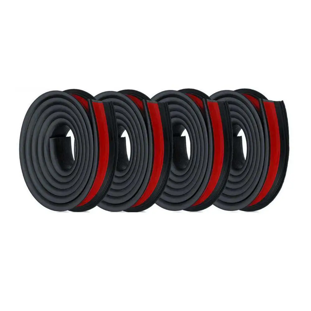 4pcs black 2х/4х1. 5 м x 3,8 см резиновый автомобильный брызговик для предотвращения столкновений, Накладка для защиты колес, молдинги для защиты колес, универсальная защитная наклейка для колес - Цвет: 4pcs black