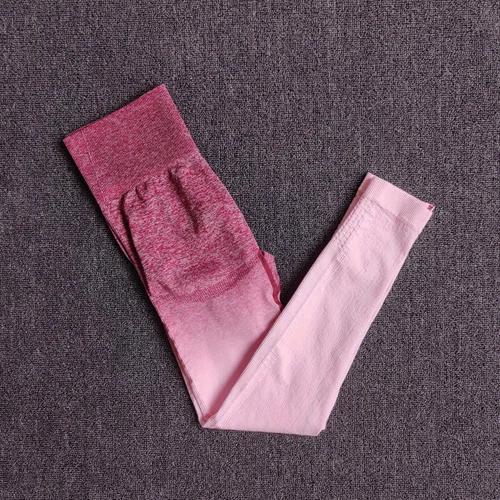 PantsRed Комплект для йоги с эффектом омбре, спортивный бюстгальтер и леггинсы, Женский комплект для спортзала, бесшовная одежда для тренировок, фитнеса, спортивная одежда, спортивный костюм для фитнеса, спортивная одежда - Цвет: PantsRed