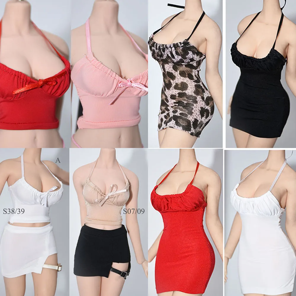 

1/6 Scale Female Halter Sexy Sling Dress Low-cut Vest for 12inch Action Figure Model
