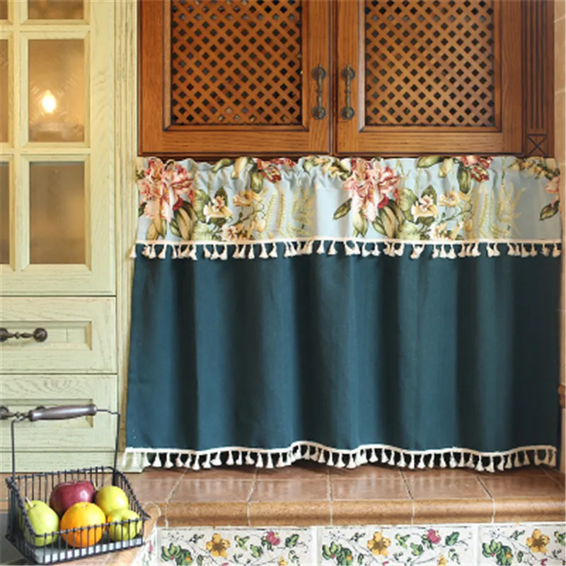 1 шт. карманная половинная занавеска с американским принтом для гостиной