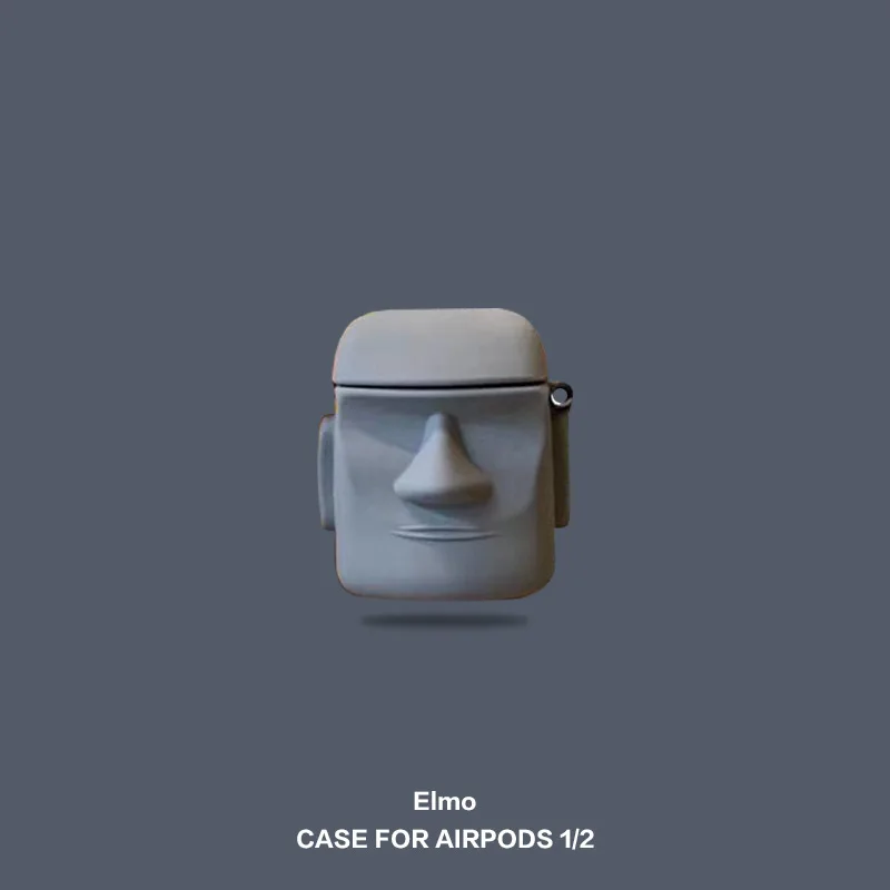 Беспроводные Bluetooth наушники 3D Elmo для Airpods 1/2 зарядная коробка силиконовый