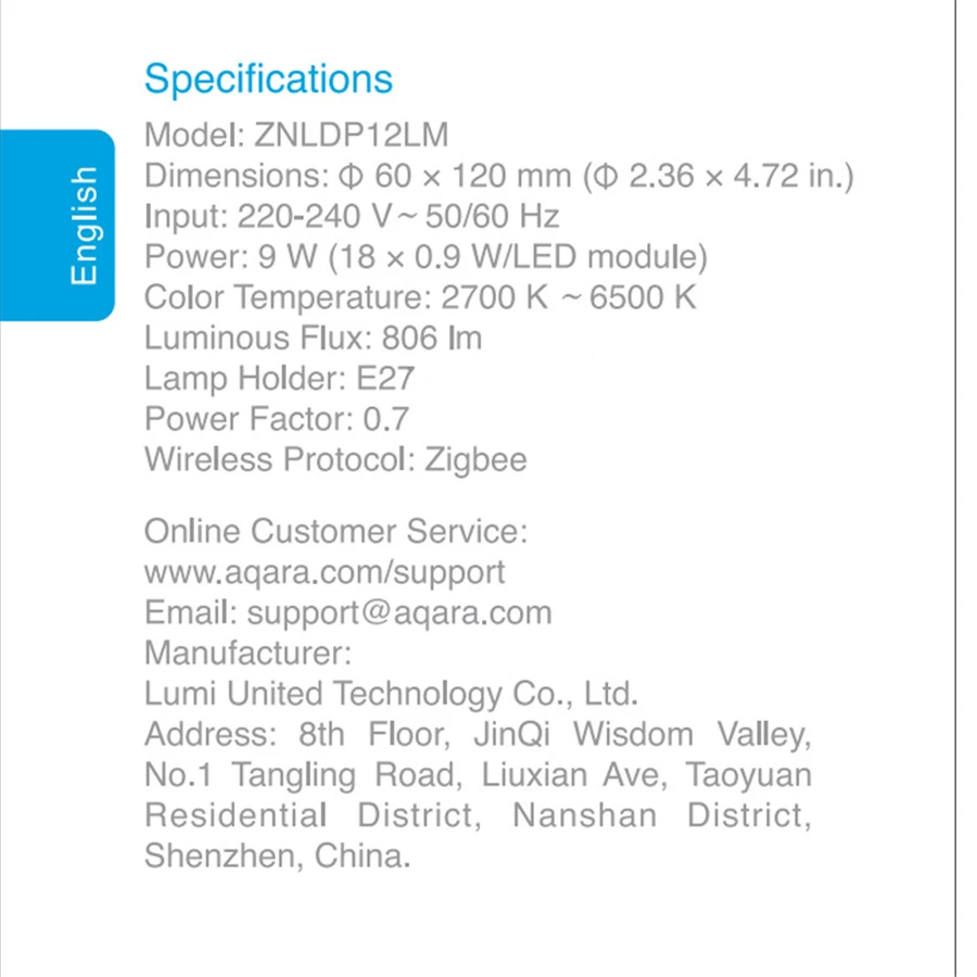 Умный светодиодный светильник Xiao mi Aqara Zigbee белого цвета 9 Вт E27 2700 K-6500 K 806lum умный светильник для работы с приложением mi Home Smart home