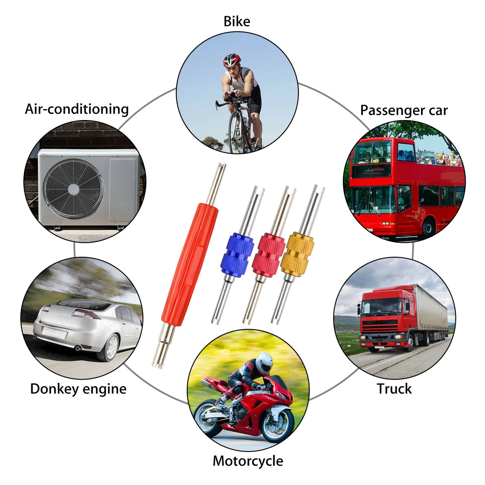 

122mm&78mm AC Valve Core Remover Tool Automotive Metal+Plastic Replacement