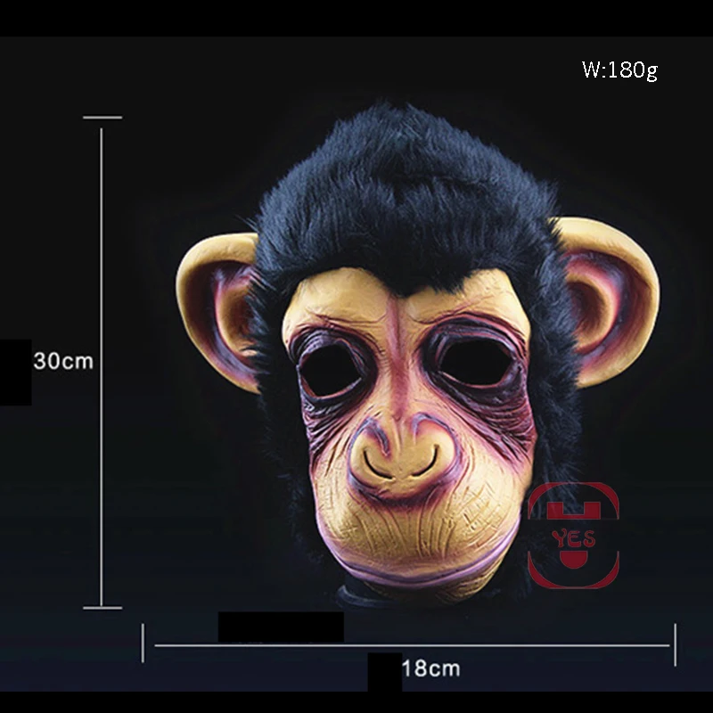 3D маска для лица Orangutan Chimpanzee Экологичная латексная Хэллоуина вечерние
