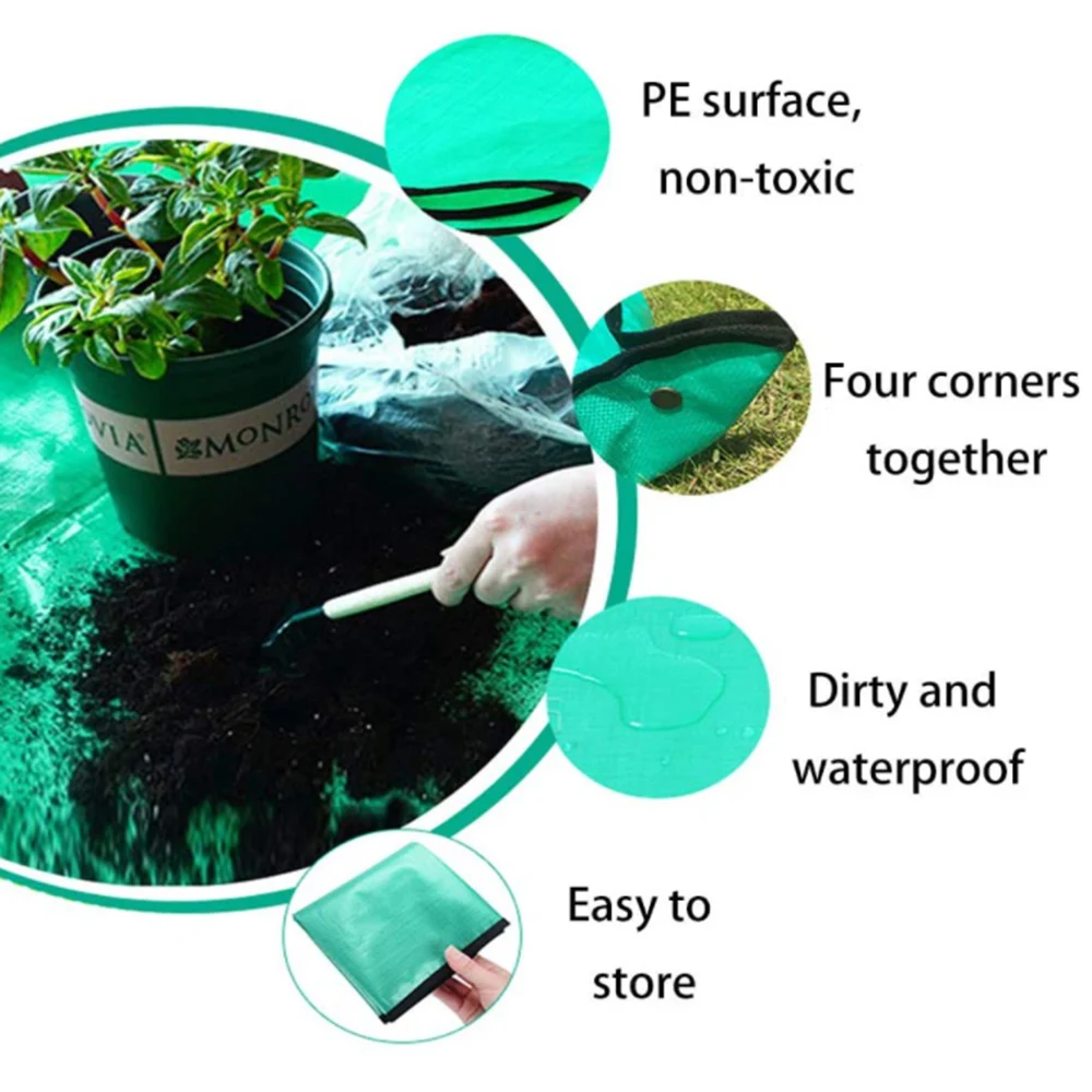 

100cm Plant Repotting Square Mat Waterproof Thicken Indoor Transplanting Dirty Catcher Bonsai Succulent Potting Tarp