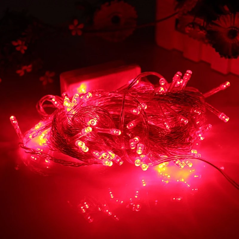 Рождественский светильник AC110V 220V 10 м 100LED мульти Цвет строка для рождественского