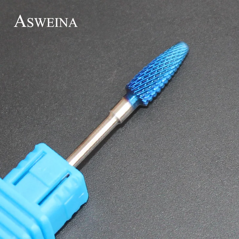 Asweina 1 шт. синий нано покрытие сверло резак для ногтей фрезерные карбидные