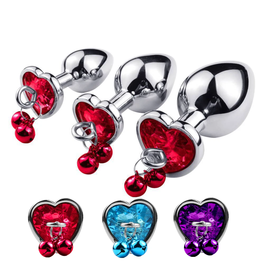 Sex Toys Metal Anal Plug Smooth Touch Butt BDSM Bead Anus Dilator With Bells Diamond for Men/Women/Couples/Gay Flirt | Красота и