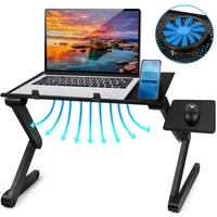laptop adjustable aluminum desktop ergonomic tv bed tray pc and laptop desktop support desktop support with mouse pad
