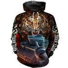 Мужская повседневная толстовка с капюшоном и принтом тигра