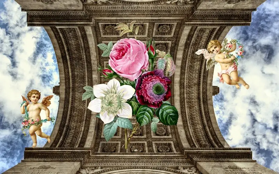 Самоклеящиеся ПВХ 3d напольные покрытия ковер с ангелом для гостиной спальни