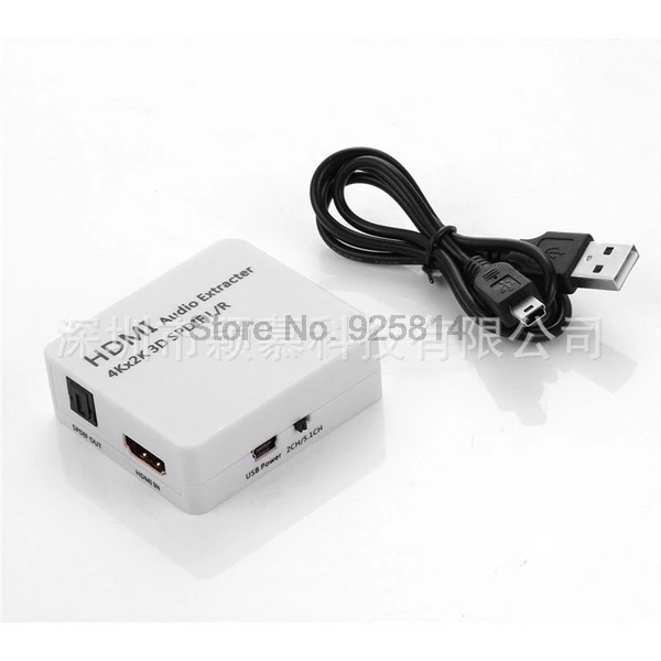 Dhl ИЛИ ems 100 шт. 4K HDMI аудио экстрактор поддержка * 2K 3D Аудио конвертер вход в один +