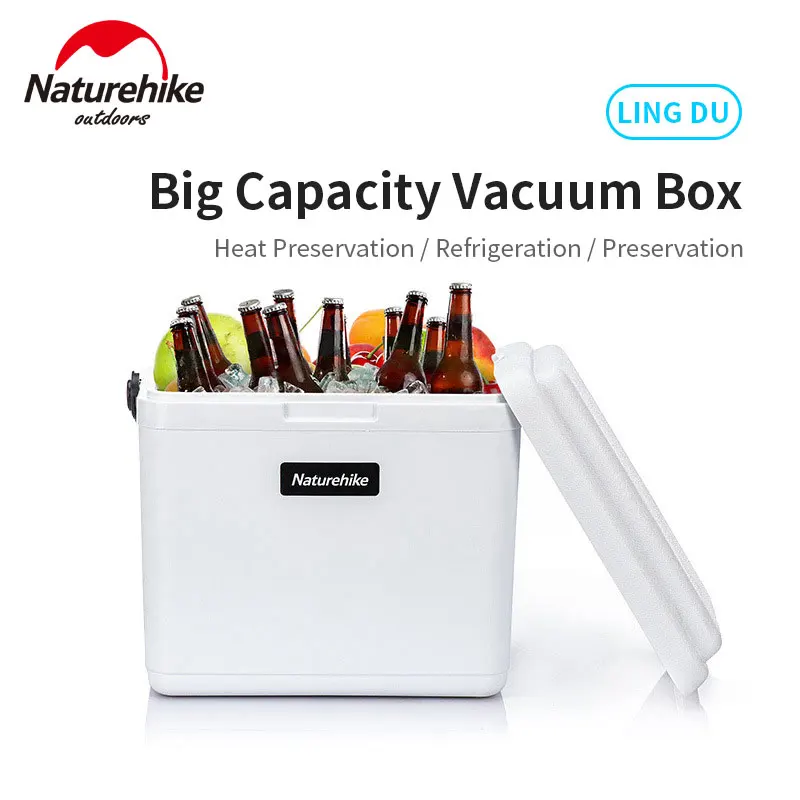 

Naturehike Camping Fridge Storage PU Foam Layer Maintain 24h Ultralight Vacuum Car Fridge Storage Capacity 28L Rod Type
