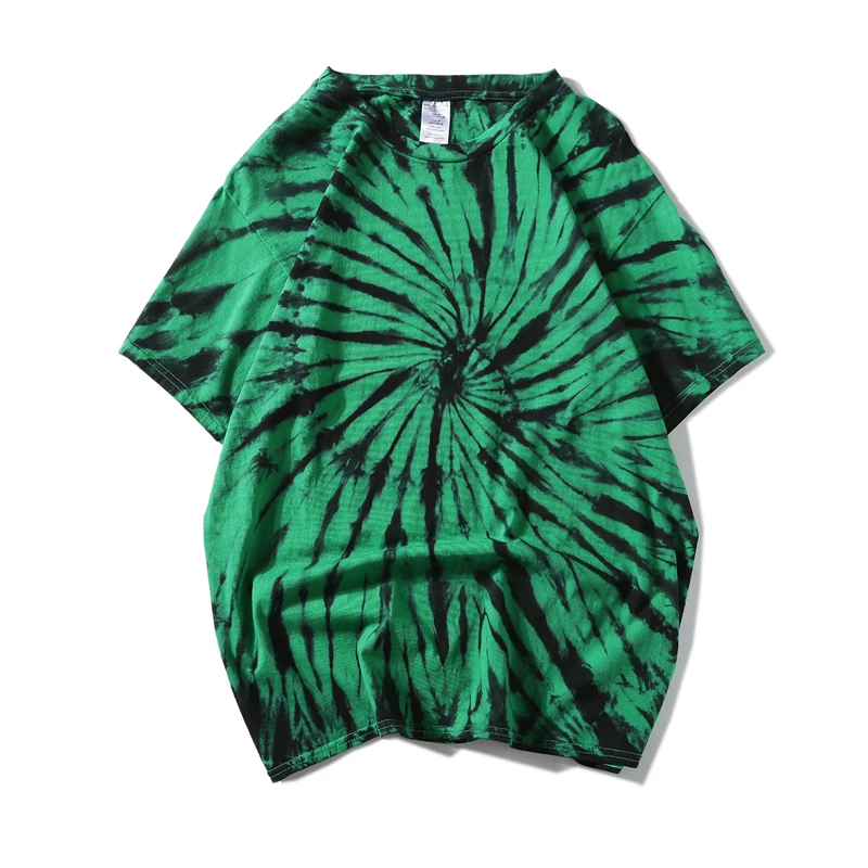 

New Summer Harajuku Tie-dyed Cotton Casual Loose Hiphop T Shirt Tops Tees Men Women Female Lovers Hip-hop T-shirt Plus Size