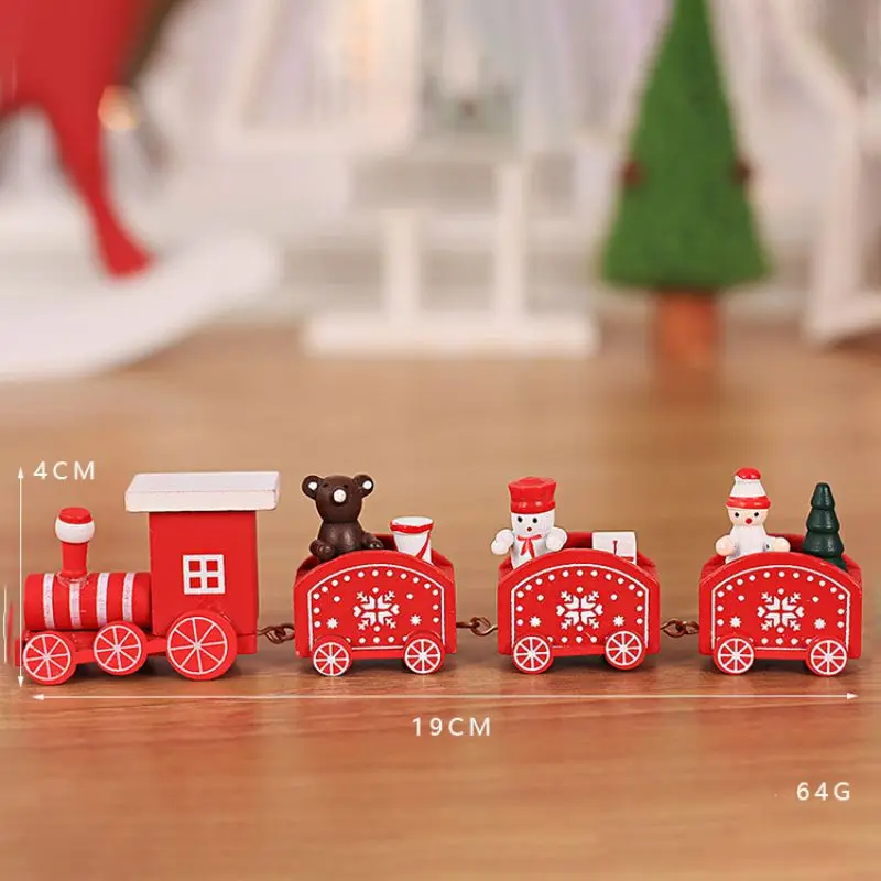 Christmas Gifts Wooden Train Cute Wood Mini Ornaments Exquisite Party Kindergarten Decoration Kids Gift Toy | Дом и сад