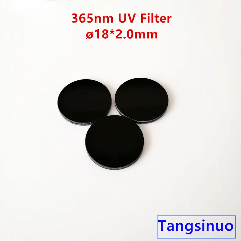 

18*2.0mm ZWB2 UG1 UV Pass Filter Glass lens for 365nm light source flashlight