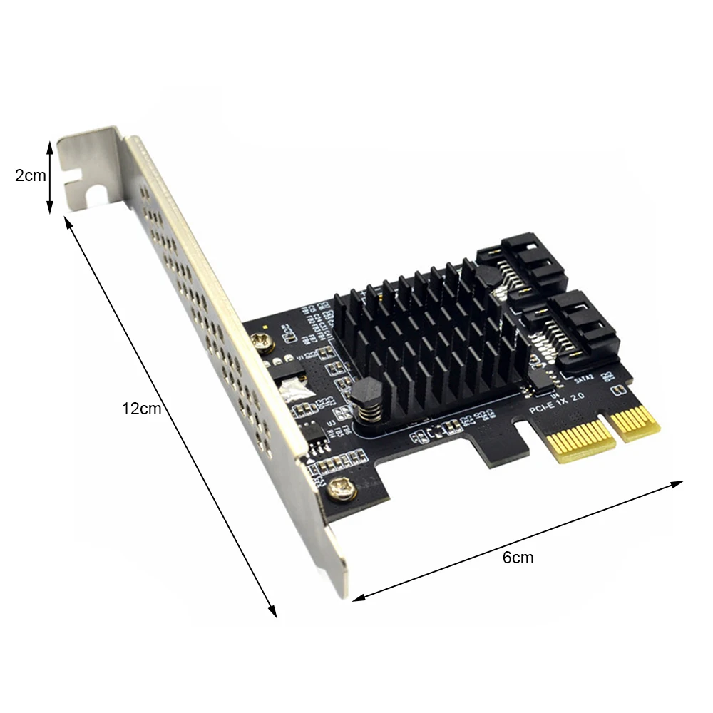 

PCIE to SATA 3 Expansion Card Add On Card Controller Dual SATA Port PCI Express Adapter Card Windows10/8/7/XP/2003/2008/Linux