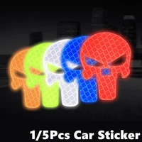 15pcs general motors personalized skull car stickers reflective motorcycle stickers door cover decal stickers scratch stickers