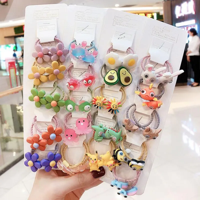 10 шт./компл. милый ребенок девушки резинки для волос аксессуары стильная футболка