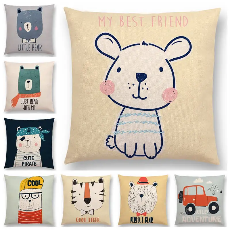 Милые Мультяшные животные теплое сердце счастливая улыбка медведь крокодил Лев