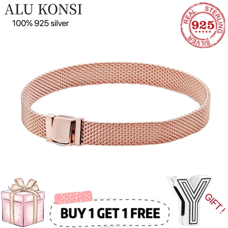 

Original Luxury Real 100% 925 Sterling Silver pan bracelet for Women Snake Chain Bangle Authentic Charm high quality DIY Jewelry