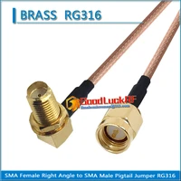 1x pcs sma male to sma female washer o ring bulkhead panel mount nut 90 degree plug pigtail jumper rg316 cable coaxial
